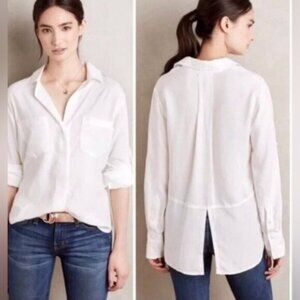 Anthropologie Cloth & Stone Split Back Button Down Button Shirt - Small